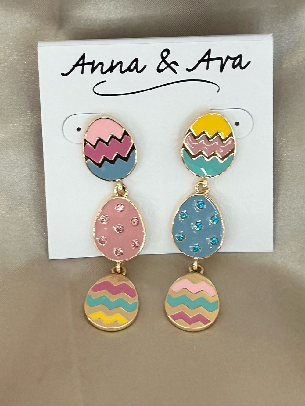 Anna & Ava Multicolor Pastel Egg Drop Earrings